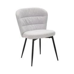 Set di 2 sedie imbottite in tessuto nero e grigio - Leo