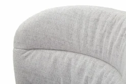 Set di 2 sedie imbottite in tessuto nero e grigio - Leo