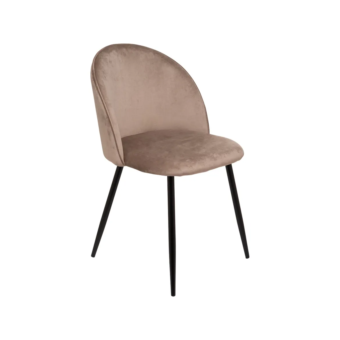 Set di 4 sedie moderne imbottite in velluto tortora - Arter
