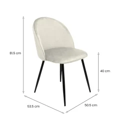 Set di 6 sedie moderne imbottite in velluto panna - Achito