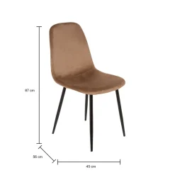 Set di 2 sedie soggiorno imbottite in velluto beige - Arter