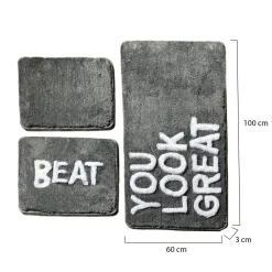Set di 3 tappeti da bagno Westlake, 100x60 cm, Stile motivazionale