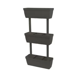 Set di 3 vasi Aldunga, 49x22h16 cm, Antracite