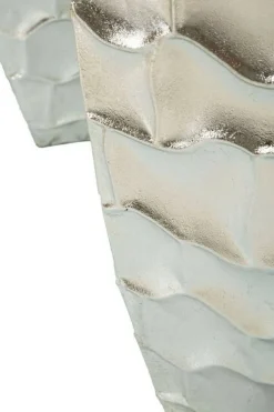 Set di 3 vasi Cavatore, 38x38 h91 cm, Argento