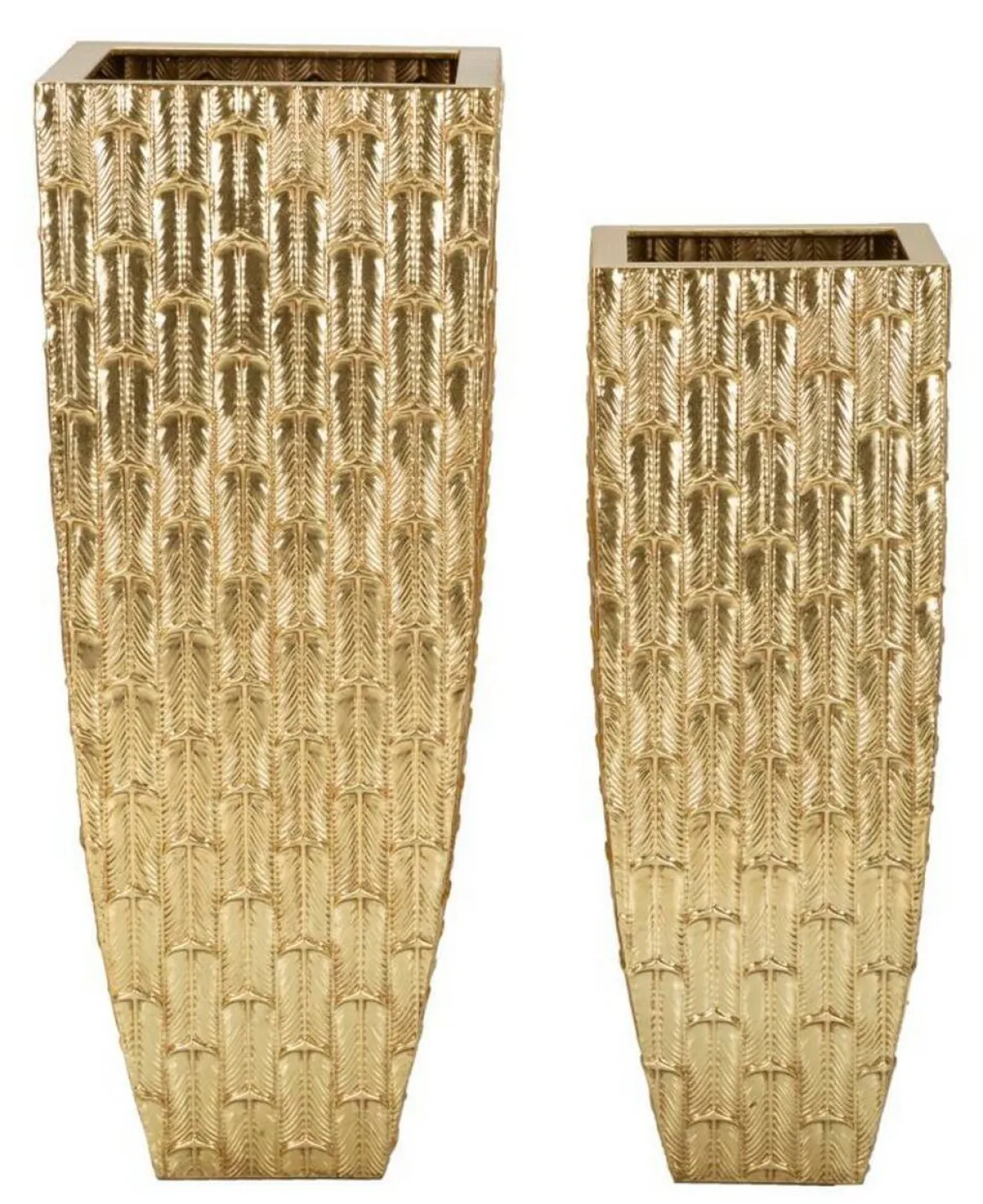 Set di 2 vasi Tirreni, 40x40 h99 cm, Oro
