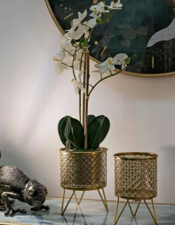 Set di 2 vasi Vif, 16x16 h20 cm, Oro