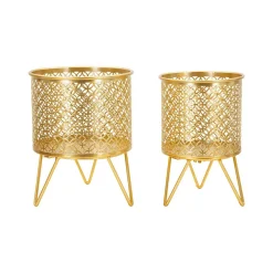 Set di 2 vasi Vif, 16x16 h20 cm, Oro