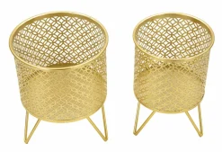 Set di 2 vasi Vif, 16x16 h20 cm, Oro