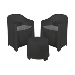 Set giardino economico 2 poltrone effetto liscio antracite - Artax