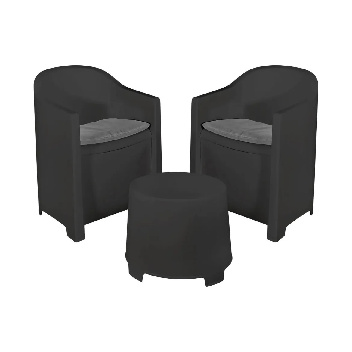 Set giardino economico 2 poltrone effetto liscio antracite - Artax