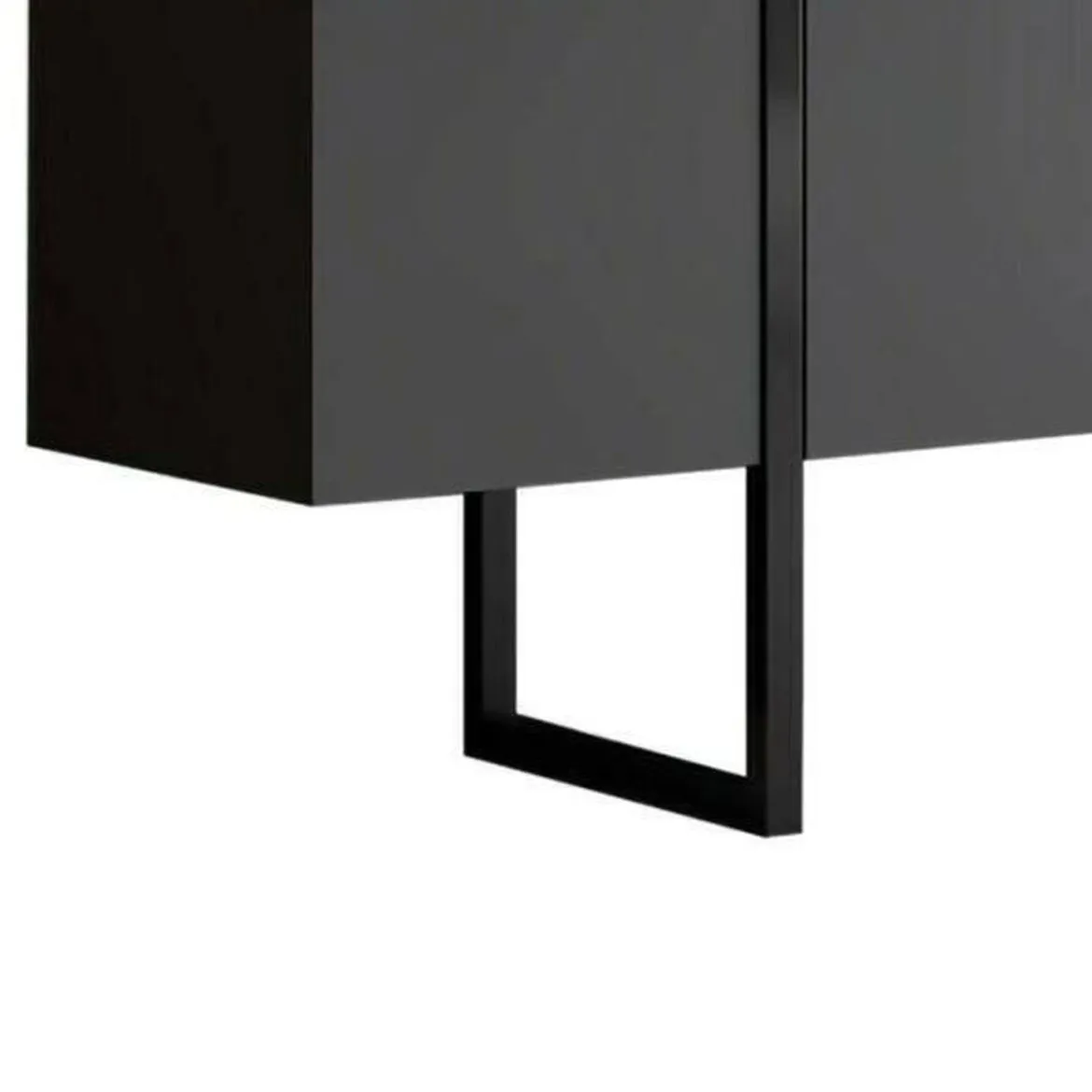Set Mobili da Soggiorno Nero Antracite Modulabile Apertura a Ribalta, 2 Ante - Mornasco