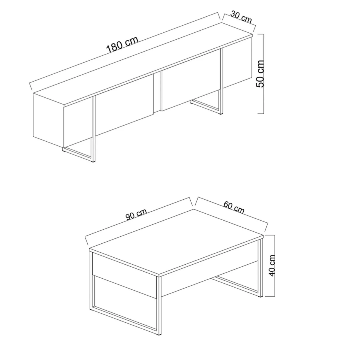 Set Mobili da Soggiorno Nero Antracite oro Modulabile 4 Ripiani, Apertura Battente, a Ribalta - Pignano