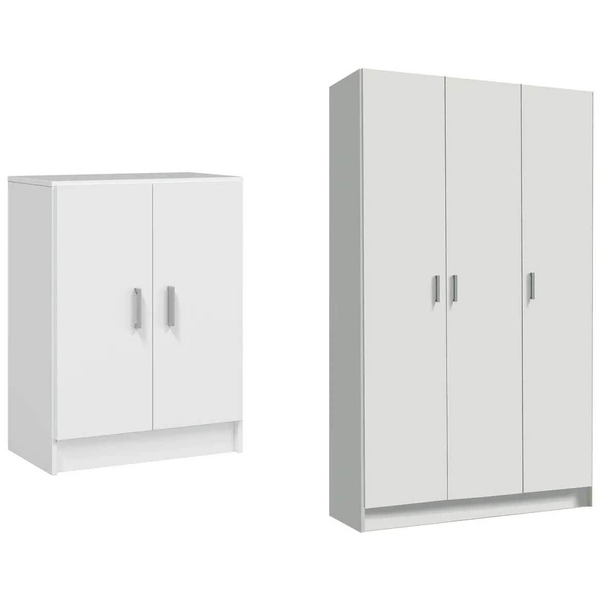 Set Mobili per Lavanderia Bianco 6 Ripiani 8 Vani, Apertura Battente - Fenis