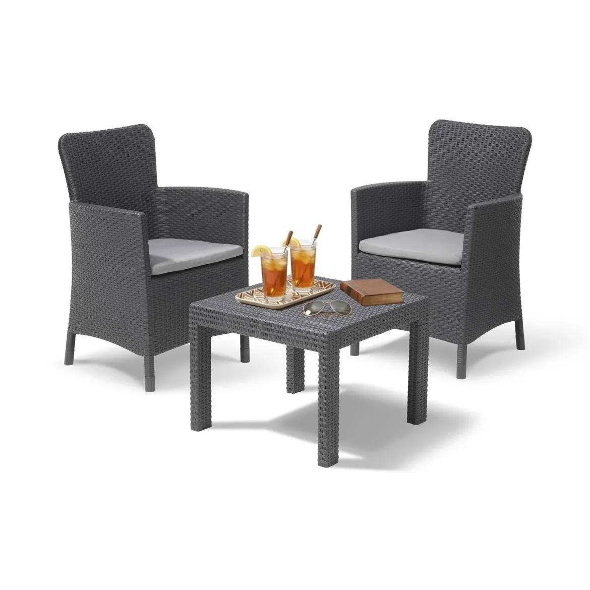 Set salotto balcone 2 poltrone antracite - Brooks