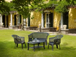 Set salotto da esterno Adone, 100% Made in Italy, Antracite