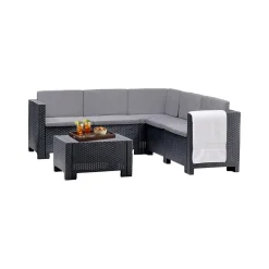 Set salotto da esterno Camerota, Made in Italy, Antracite