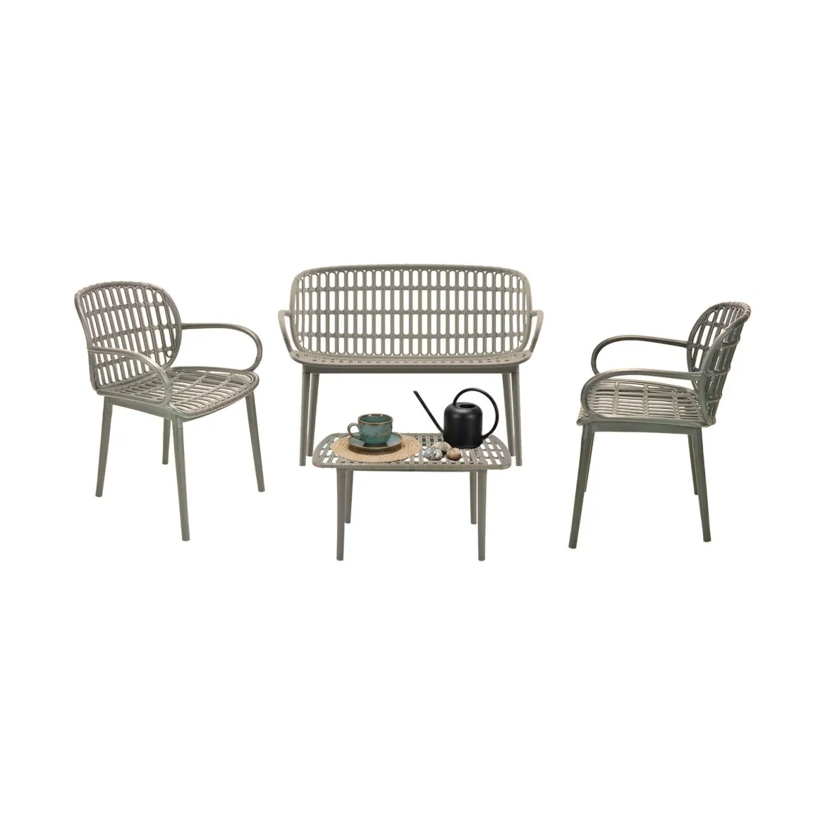 Set salotto da esterno Jurij, Tortora