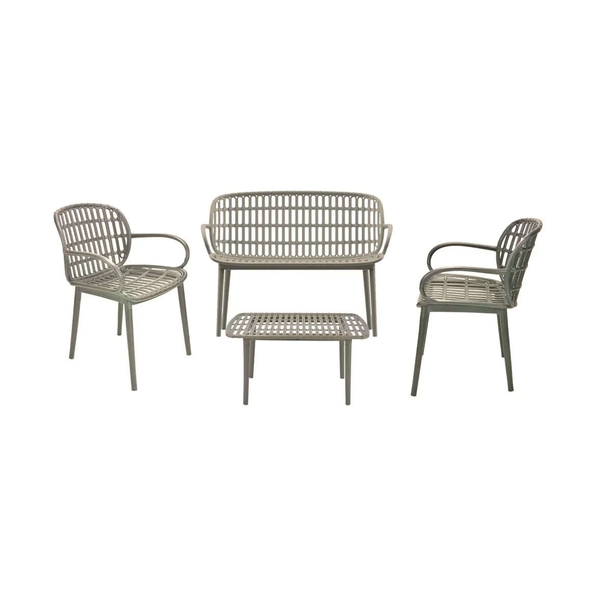 Set salotto da esterno Jurij, Tortora