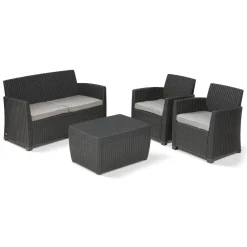 Set salotto da esterno Langley, 135x72 h76 cm, Antracite