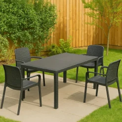 Set salotto da esterno Lograto, Made in Italy, Antracite