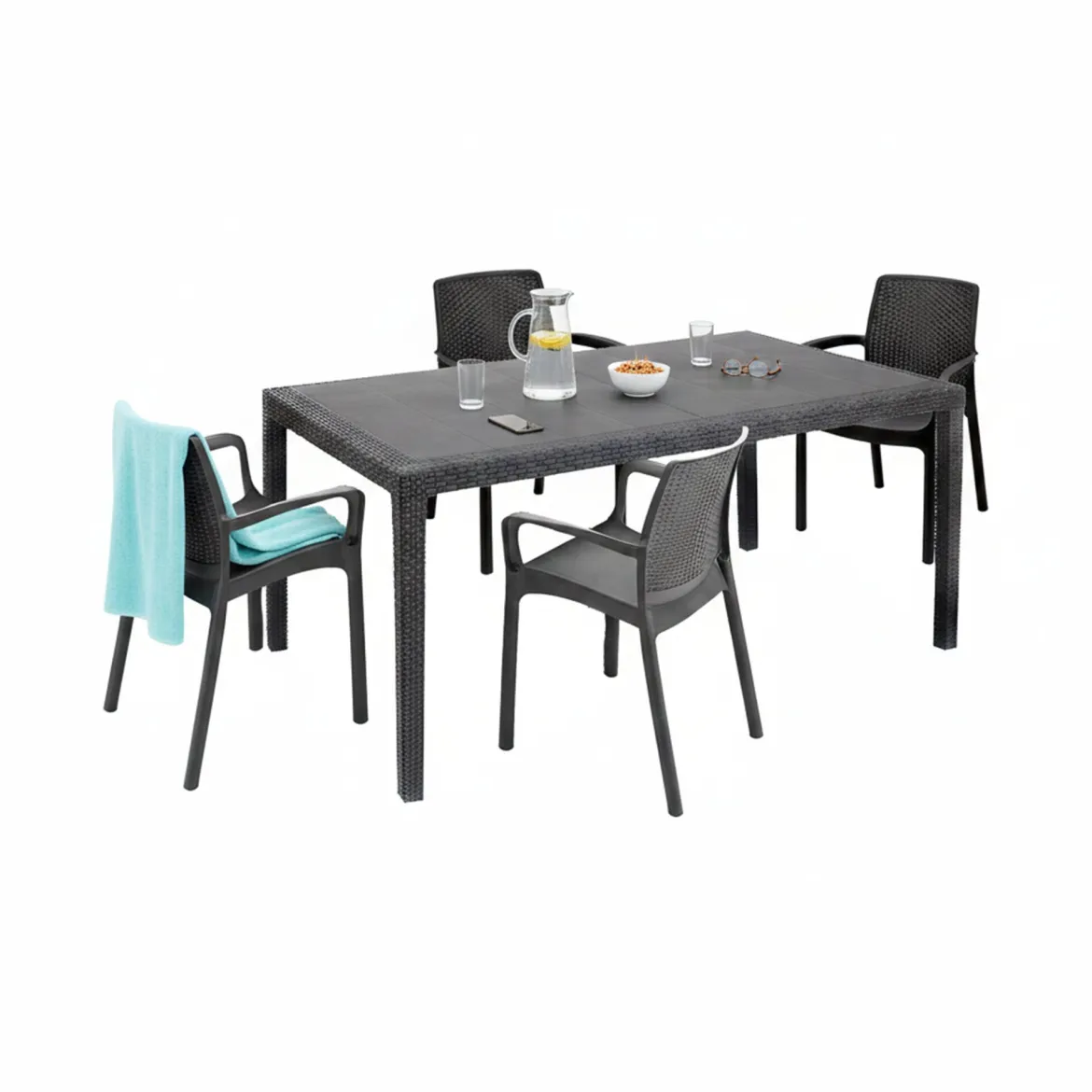 Set salotto da esterno Lograto, Made in Italy, Antracite