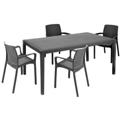 Set salotto da esterno Lograto, Made in Italy, Antracite