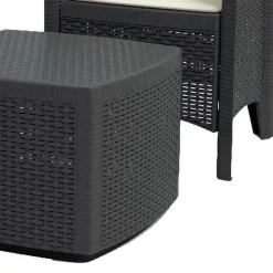 Set Salotto da Esterno Nero Antracite Nero Antracite Salottino 4 Posti, Tavolo 10 Posti Posti un Tavolino, Impermeabile Idrorepellente Made in Italy