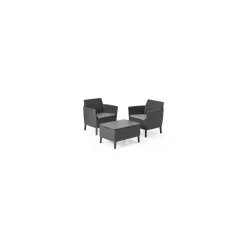 Set salotto esterno 2 posti e 1 tavolino contenitore antracite - Granby