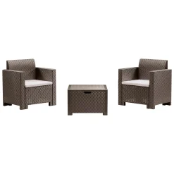 Set salotto esterno 2 posti e 1 tavolo tortora - Apis