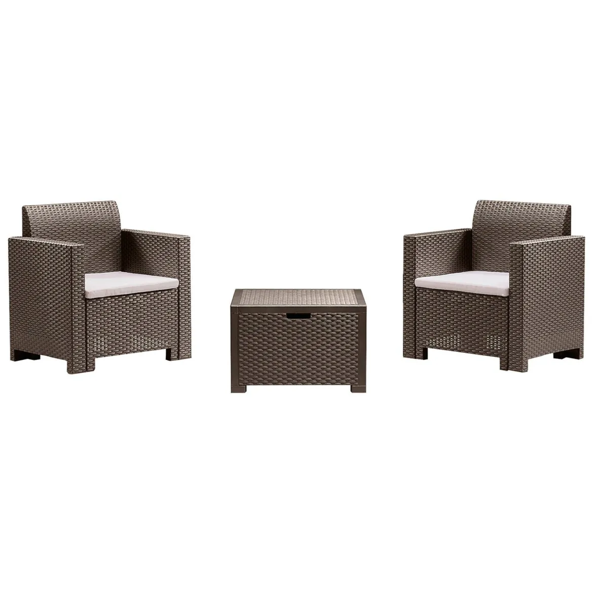 Set salotto esterno 2 posti e 1 tavolo tortora - Apis