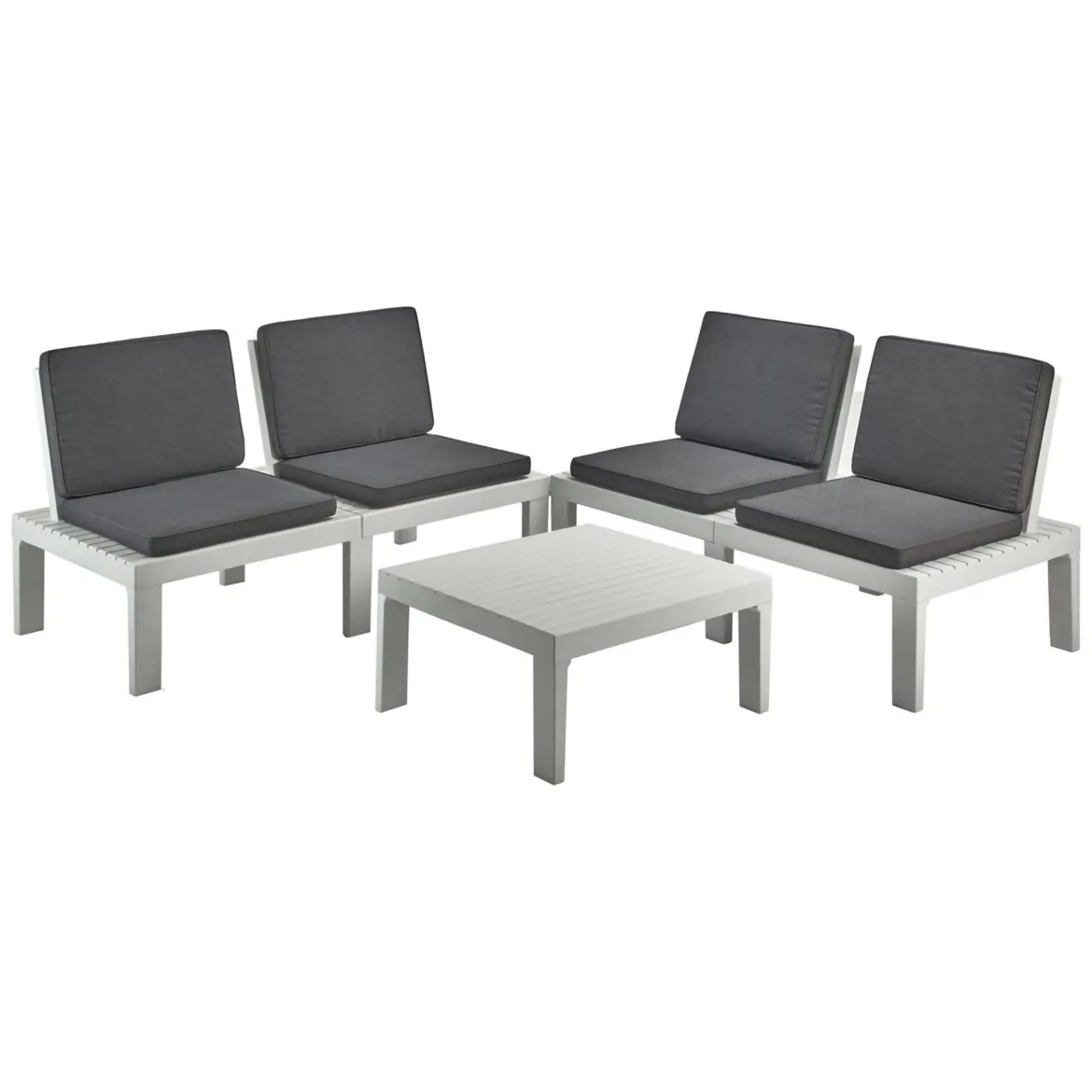 Set salotto giardino angolare bianco - Ermes