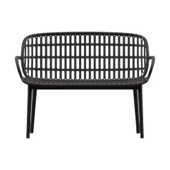 Set salotto giardino minimal 2 poltrone e 1 panchina antracite - Jurij