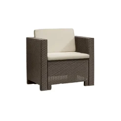 Set salotto giardino 2 poltrone e 1 divano marrone - Cameri