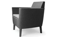 Set salotto giardino poltrone e divano effetto rattan antracite - Cameri
