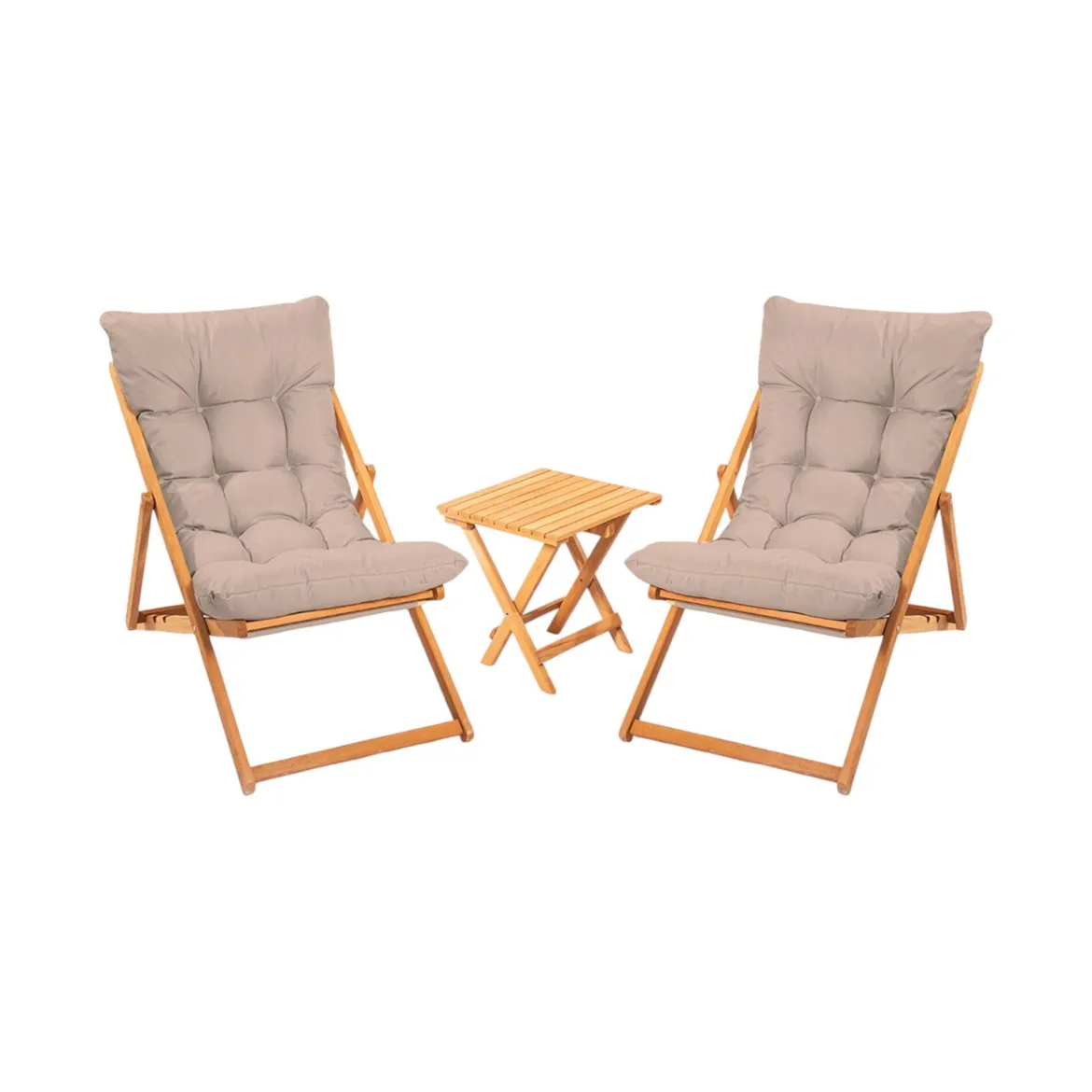 Set salotto giardino 2 posti e 1 tavolino basso marrone - Leni