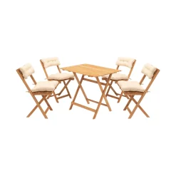 Set salotto giardino 4 sedie pieghevoli crema - Fanano