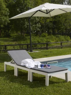 Set salotto piscina poltrone effetto doghe bianco - Aixela