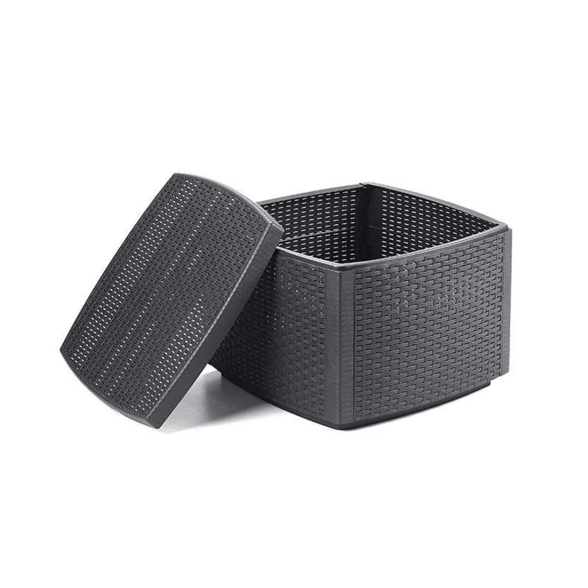 Set salotto terrazza con tavolino contenitore antracite - Bacco
