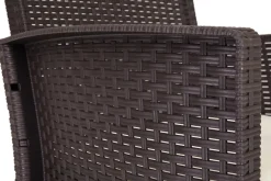 Set salotto terrazza 2 poltrone e 1 divano effetto rattan marrone - Eustachia