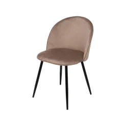 Set 6 Sedie da Cucina Imbottite in Velluto Grigio Tortora Struttura Metallo Ergonomiche 51x54x82h cm per Sala da Pranzo e Ufficio – Achito