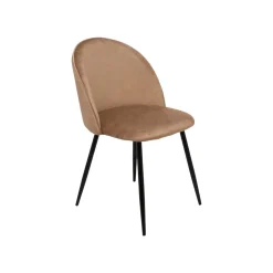 Set 6 Sedie Moderne da Pranzo Imbottite in Velluto Beige Struttura Metallo Ergonomiche 51x54x82h cm per Ufficio e Soggiorno – Achito