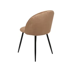 Set 6 Sedie Moderne da Pranzo Imbottite in Velluto Beige Struttura Metallo Ergonomiche 51x54x82h cm per Ufficio e Soggiorno – Achito
