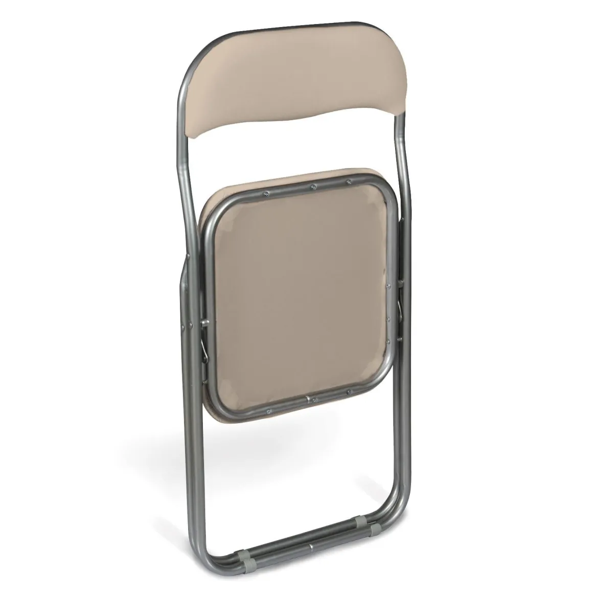 Set 2 sedie pieghevoli imbottite beige struttura in metallo - Antenore