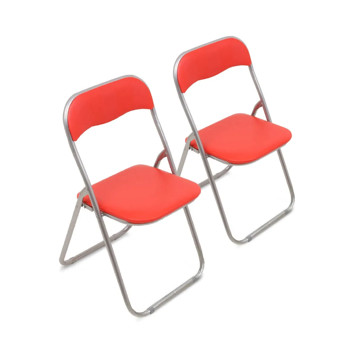 Set 4 sedie pieghevoli imbottite beige struttura in metallo - Antenore