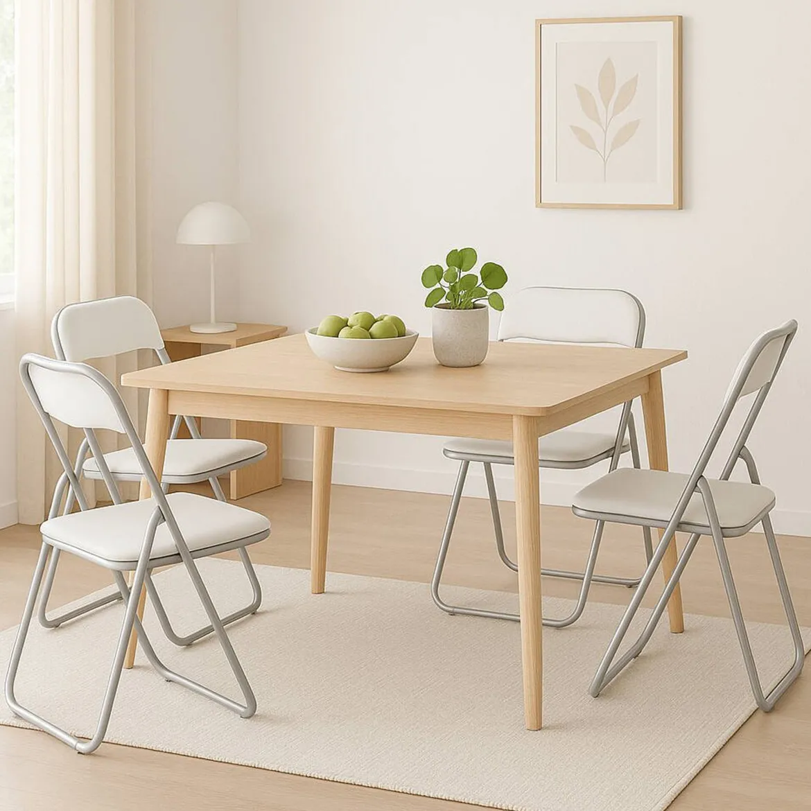 Set 4 sedie pieghevoli imbottite nere struttura in metallo - Antenore