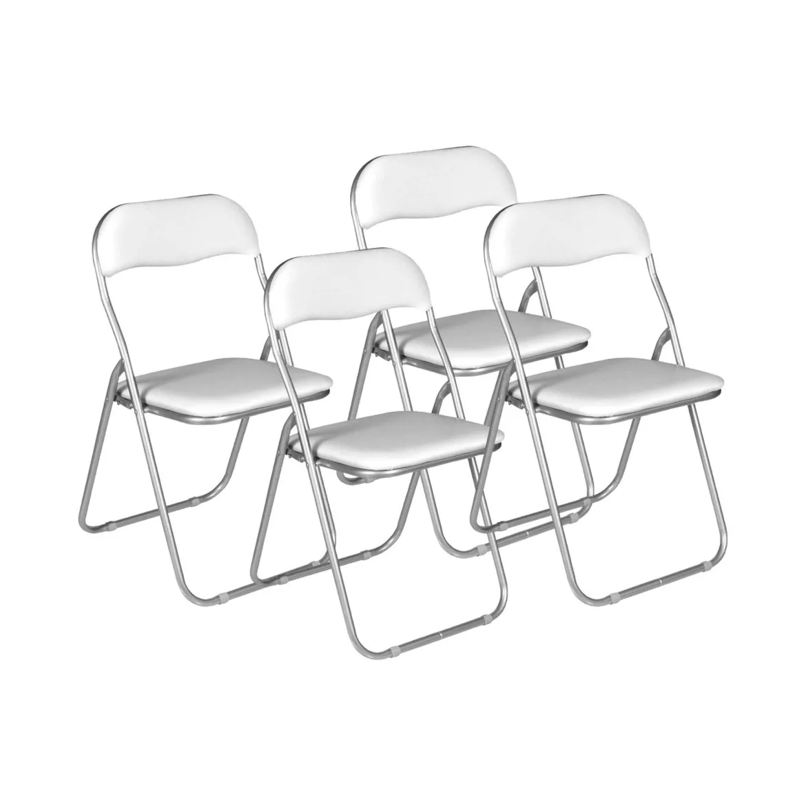Set 4 sedie pieghevoli imbottite nere struttura in metallo - Antenore