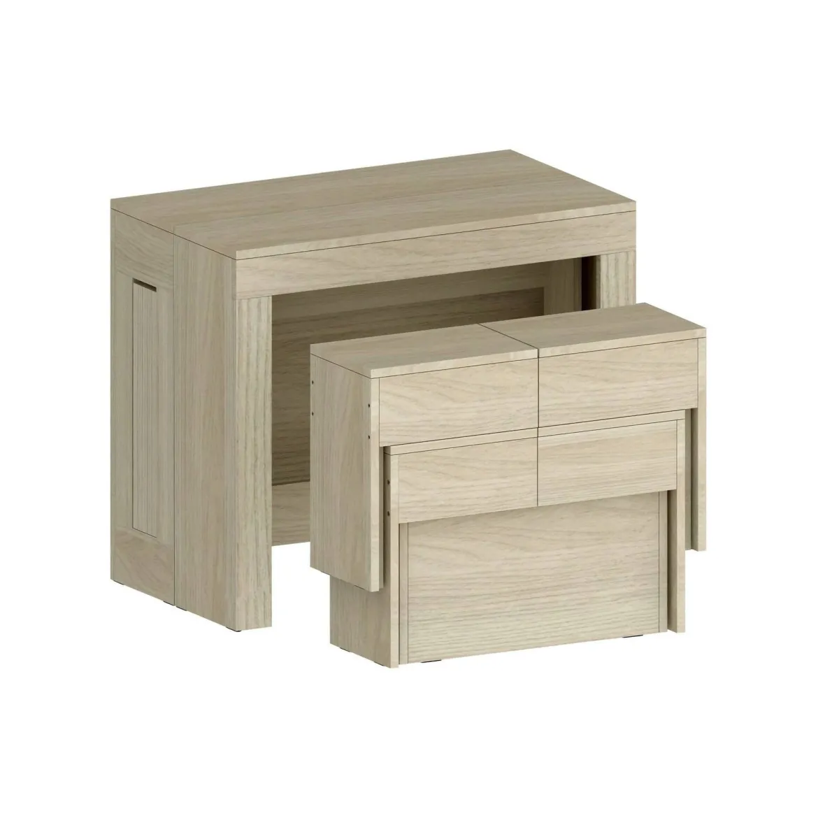 Set tavolo allungabile e 2 panche allungabili effetto legno 12 posti - Auditore
