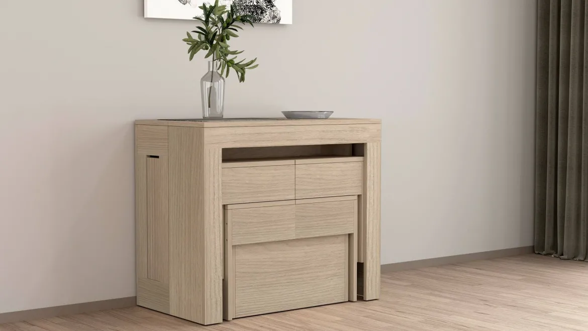 Set tavolo allungabile e 2 panche allungabili effetto legno 12 posti - Auditore
