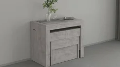 Set tavolo cucina estensibile e 2 panche estensibili grigio 12 posti - Auditore