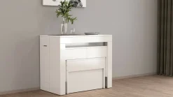 Set tavolo da pranzo allungabile e 2 panche allungabili bianco lucido 12 posti - Auditore